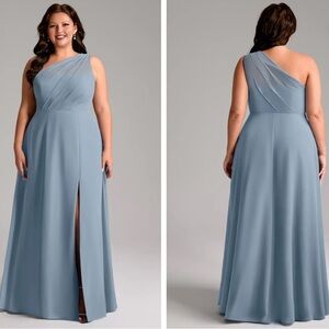 Azazie Blue One-Shoulder Maxi Dress